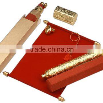 wedding scroll invitations with scroll box