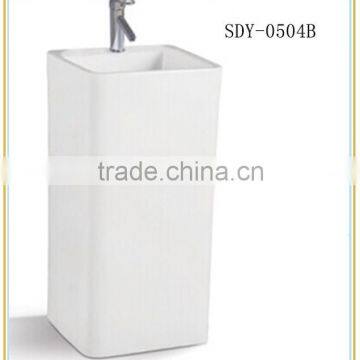 China New Design Popular Ceramic Wash Basin One Piece Bathroom Sink and Countertop photo-2