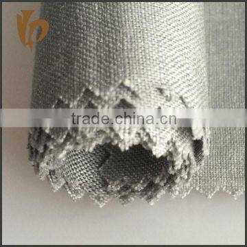 2015 Wholesale designer silver stamping pure linen fabric for fashion dress