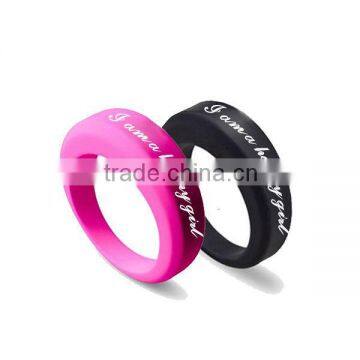 custom design embossed silicone rubber wedding rings