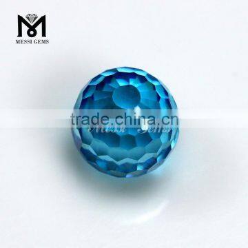 Wholesale Price Good Quality Aqua Blue 12.0 Round Faceted Cubic Zirconia Beads