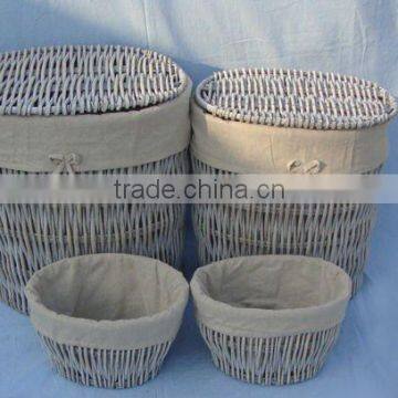 different size Round Natural Willow Basket with lid