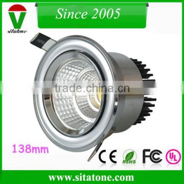 Cold forging aluminum 138mm silver 20w recessed led ceiling light outcut 120mm