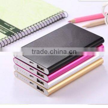 Aluminum Metal Shell 4000mah Li-polymer battery travel slim power bank