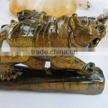 Hot sell unique gemstonestone animals sculpture handicraft carving tiger lion horse