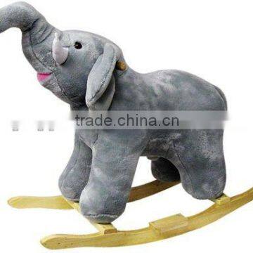 Plush grey elephant rocking horse new ride on toys