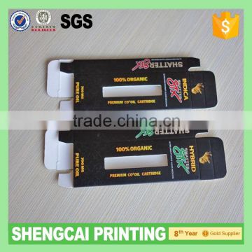 Black color e-cig packaging with Spot UV logo