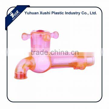PVC material long faucet body pink color cross handle plastic swimming pool tap