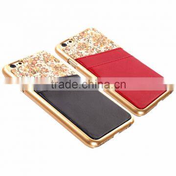 2015 new design smart leather cover case for iphone 6 with back card slot