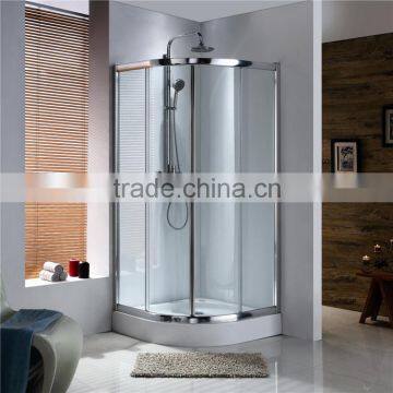 Cheapest durable arc shaped tempered glass sliding shower enclosure/shower room/shower cabinet with CE certificate