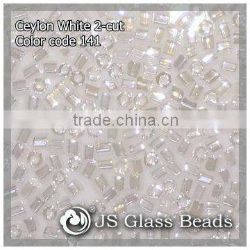 High Quality Fashion JS Glass Seed Beads - 141# 15/0 Ceylon White Opalescent 2-CUT Beads For Garment & Jewelry