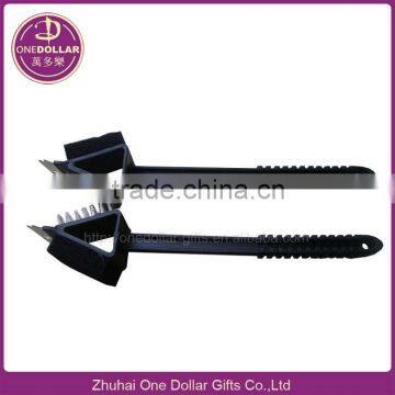 BBQ Grill Brush Scraper With 14" Handle, Durable Hang Hole and Sturdy Metal