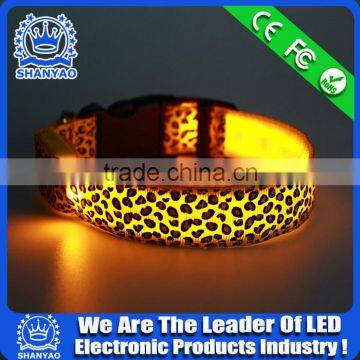 2015 Hot Selling LED Decorative Dog Collar With Leopard