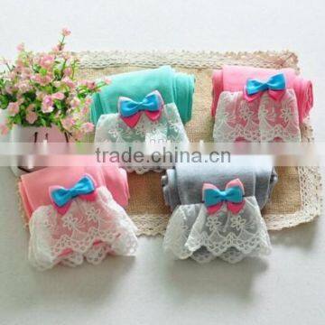 Wholesale Little Princess Flower Lace Leggings Custom High Quality Thin Cotton Baby Trousers photo-5