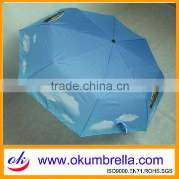 Blue sky and white clouds clear umbrella