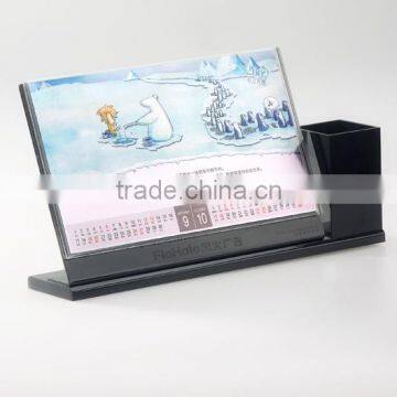 Multifunctional Acrylic Display Holder, Acrylic Calendar With Pen Holder