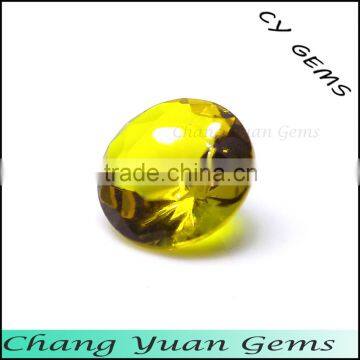 5.00mm Round shape yellow color l glass stone