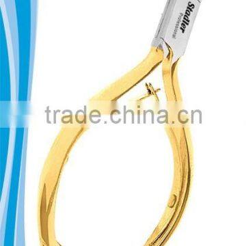 Deluxe gold acrylic nipper box joint double action spring with locking handle size 11.5 cm