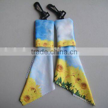 fashion digital logo printed key chian cloth superfine fiber glasses cloth