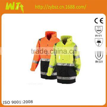 hot sale factory bulk reflective safety working man winter jacket with reflector