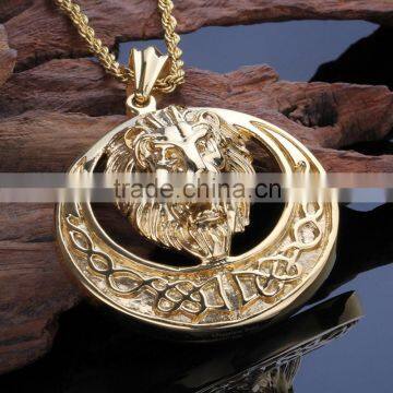 2015 New Design High Polish Animal Head Gold Coin Pendant photo-5