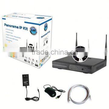 Wifi fisheye night vision security cameras wireless kit