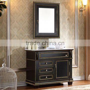 WTS-816Y 40-inch Black Round Sink Mirror type Single sink Bathroom Vanity