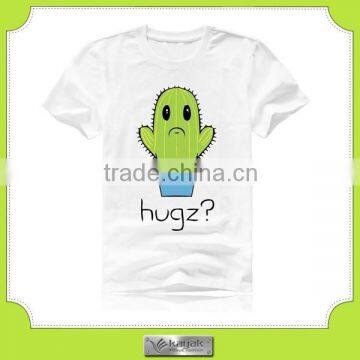 90% cotton 10% spandex new design plant printed t-shirts from China factory