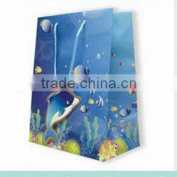 Printed boutique jump form paper bag with handles wholesale