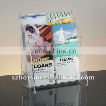 durable high Clear Acrylic Brochure Holder with two pocket