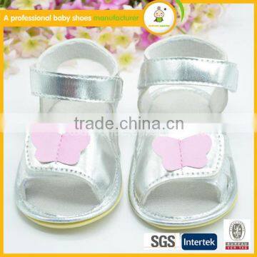 The butterfly stylish flat sandals for cute girl hot sale fancy girls leather sandals silver