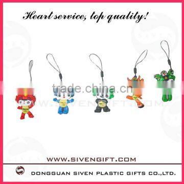 Olympic souvenirs lovely Fuwa pvc mobile phone string for