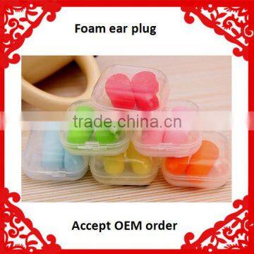 Factory direct sale sponge bullet ear plug ear muff with high quality