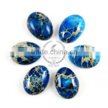 13x18mm oval blue imperial jasper cabochon beads,gemstone pendant cabochon stone beads set for earrings,rings,necklace 4120028