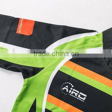 Tight Fit Newest Cheapest Yellow and Green Rugby Jersey photo-6