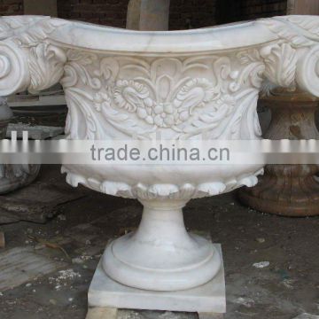 stone carving flowerpot