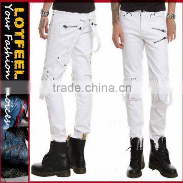 Lip service moto straps zipper gothic punk goth jeans pants (ROCK010)