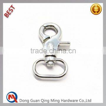 Swivel Metal Round Eye Snap Hooks For Handbag Keyring