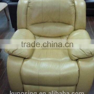 yellow leather recliner single sofa