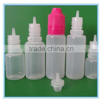 pe 20ml 30ml 50ml e liquid bottle for e cig or e jiuice bottle with spill proof Cap