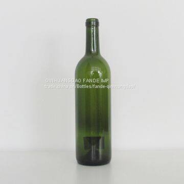 750ml antique green wine glass bottle 750ML Green Bordeaux Glass Wine Bottle