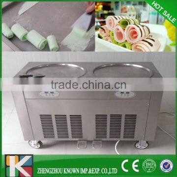 Copper coil pan flat pan fried ice cream machine roll ice cream machine