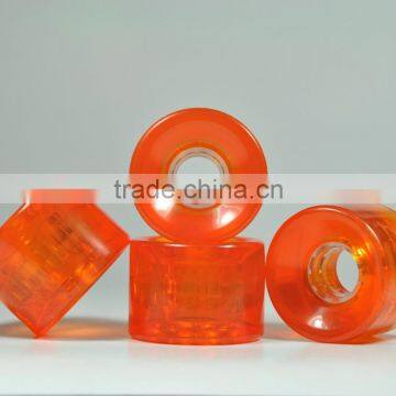 59mm*43mm, PU wheels for skateboard, transparent orange PU skateboard wheels