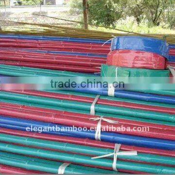 red plastic coated bamboo pole