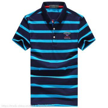 Yixigeluo2017 Summer Business New Stripe Short Sleeved Polo Shirt Men's T-shirt T-shirt Lapel Burst Men photo-3