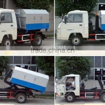 Truck mounted Hook Lift Garbage Box with Wheels / Garbage Truck