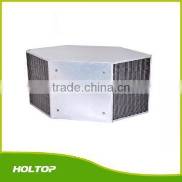 Hexagonal aluminum cross-counterflow heat exchanger for air conditioning system