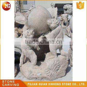 High Quality Cute Beautiful Granite Carving Garden Stone Monkey Statue photo-5