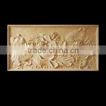 Stone Carving Relief Flower Sculpture