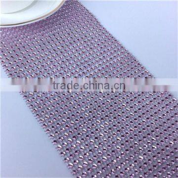 Beautiful Diamond Mesh Fabric Cheap Table Runners for Fancy Banquet photo-3